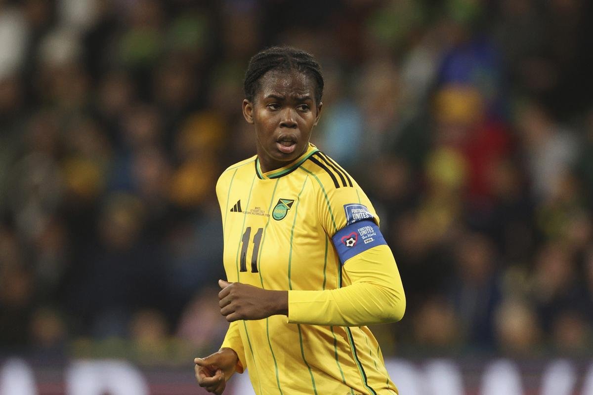 FILE PHOTO: Jamaica’s Khadija Shaw in action during the Women’s World Cup Group F match between Jamaica and Brazil in Melbourne.