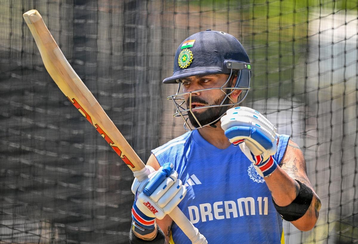 Virat Kohli during India’s practice at the Cantiague Park in New York, ahead of their first match of the ICC T20 World Cup 2024.