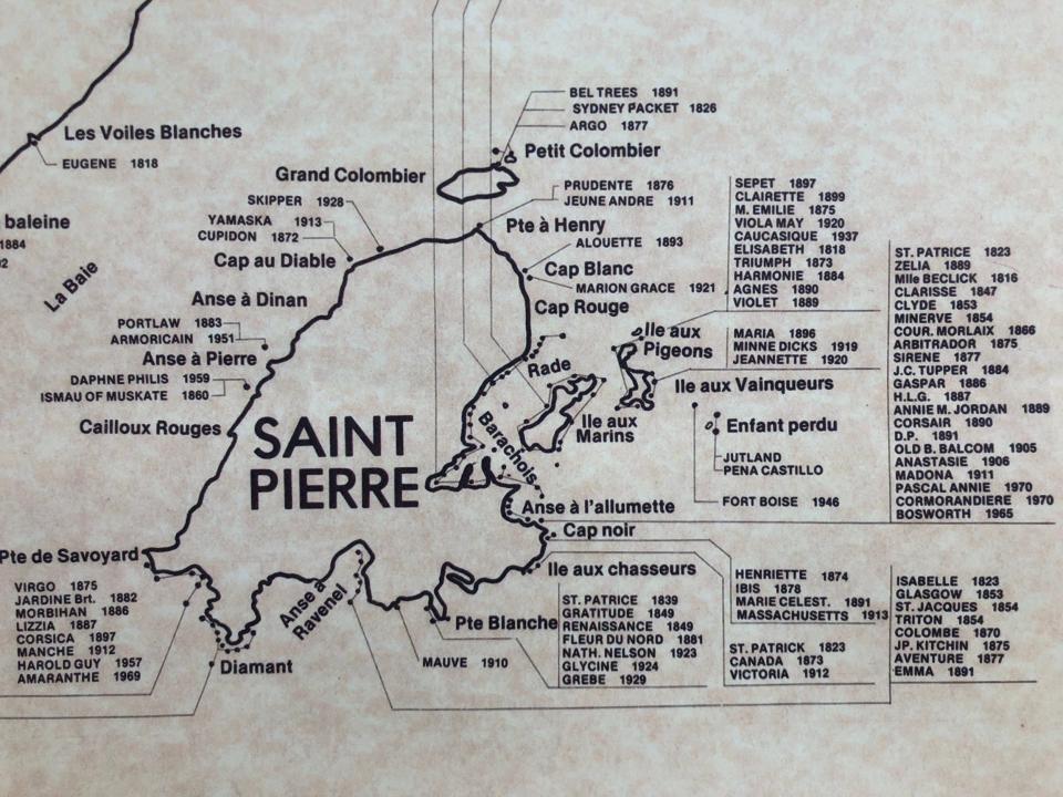 An old map of Saint Pierre