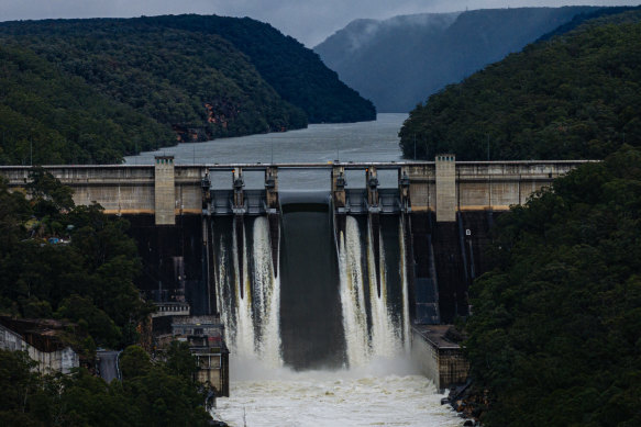 The Warragamba Dam started spilling at 4.20am on Friday.