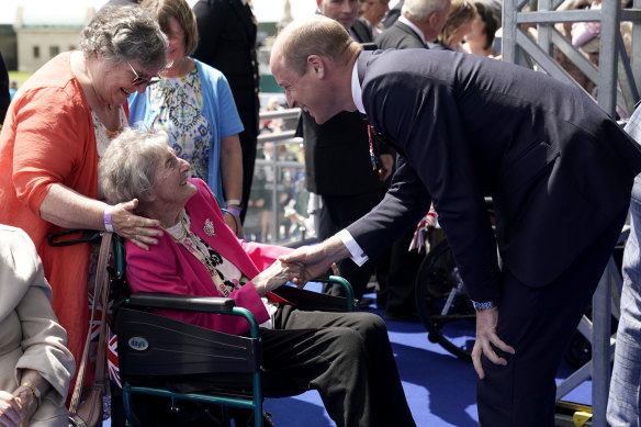 Prince William meets D-Day veterans in Portsmouth.