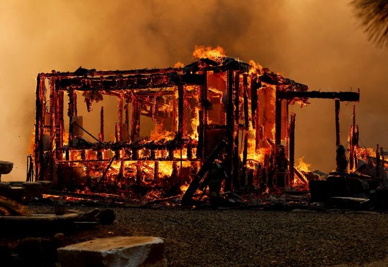 © Reuters. FILE PHOTO: Park Fire burns in Forest Ranch, California, U.S. July 25, 2024. REUTERS/Fred Greaves/File Photo