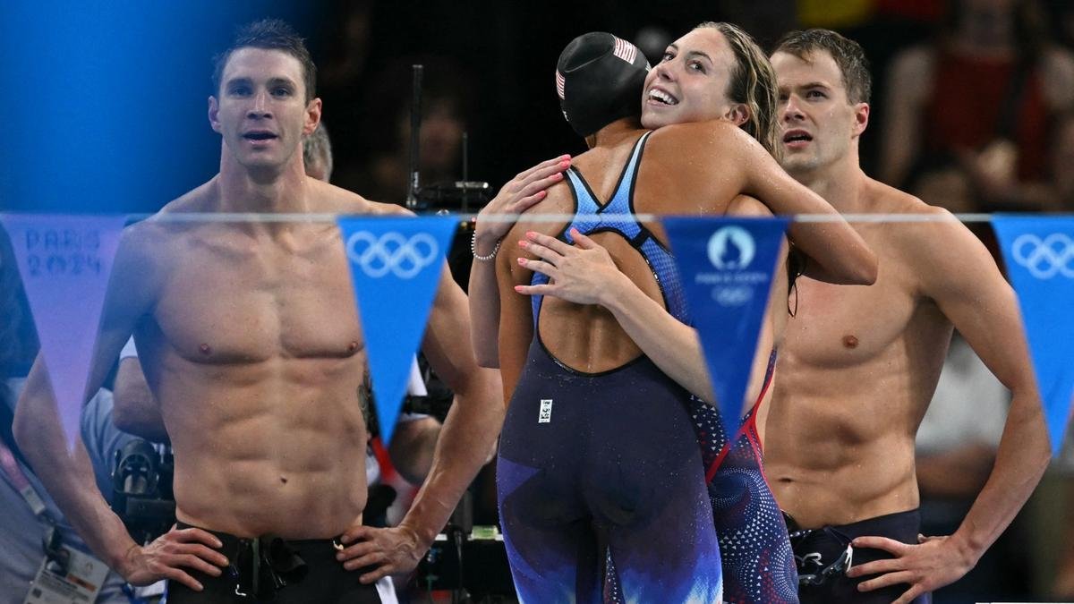 Paris 2024 Olympics USA takes mixed 4x100 medley gold in world record